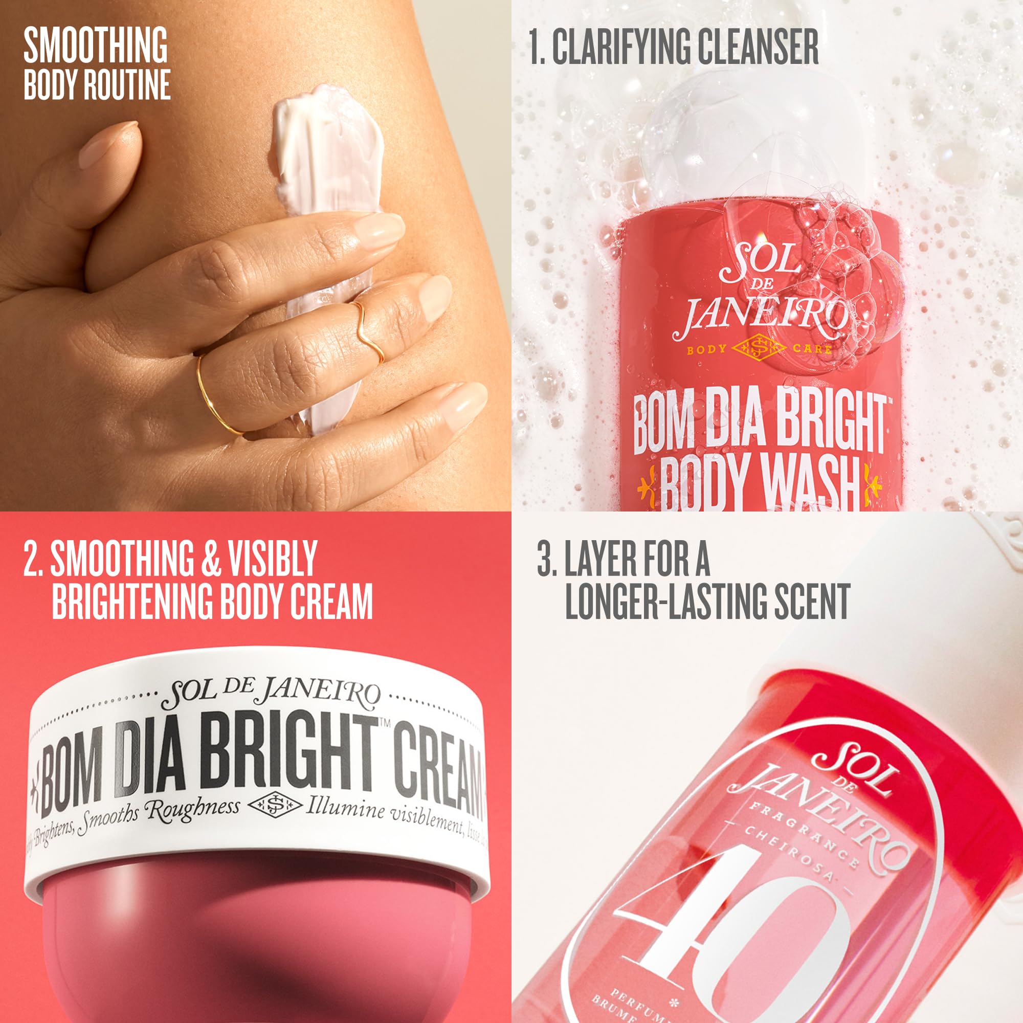 Sol de Janeiro Cheirosa bundle-in-use showing two bottles together