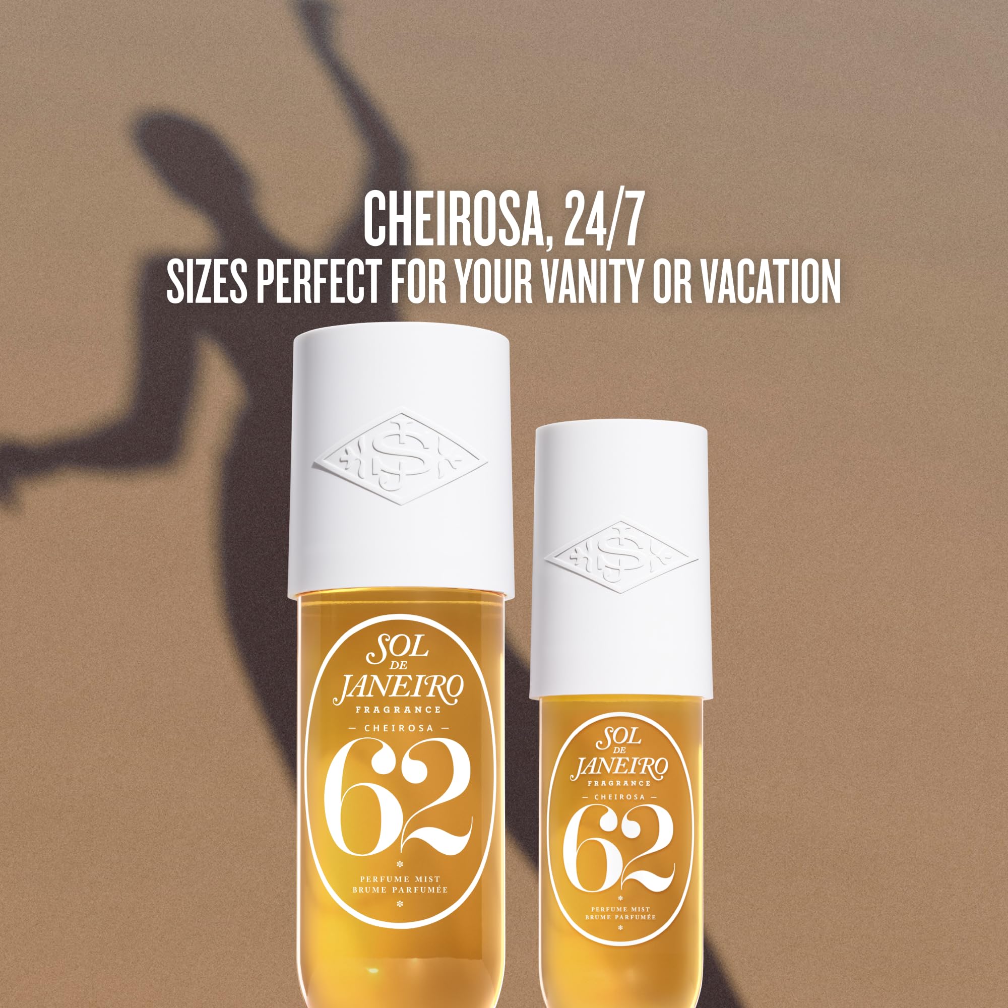 Sol de Janeiro Cheirosa Hair & Body Mist travel-size bottle for on-the-go fragrance.