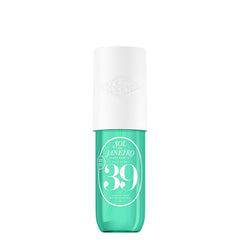 Sol de Janeiro Cheirosa 39 bottle closeup highlights tropical gourmand fragrance for everyday mood uplift.