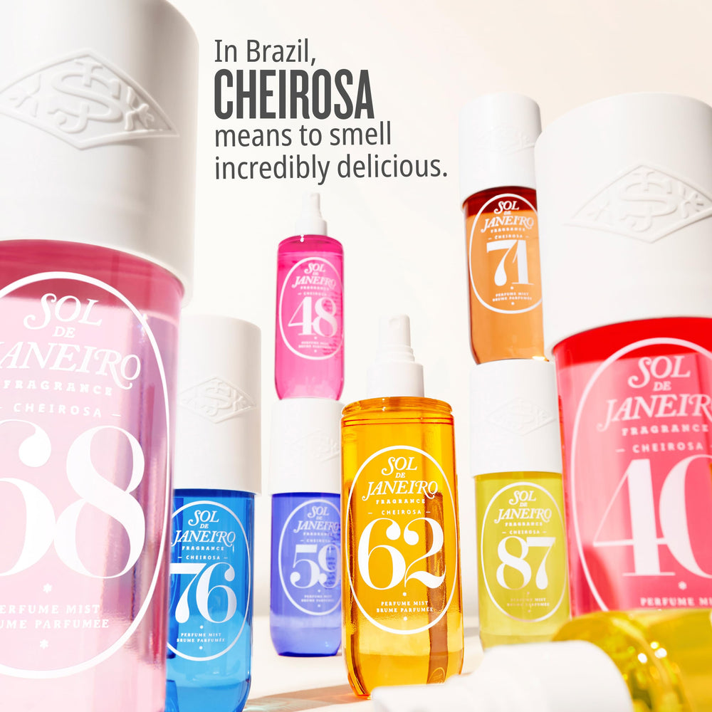 Cheirosa 48 beach scene evokes vacation-ready tropical mood.