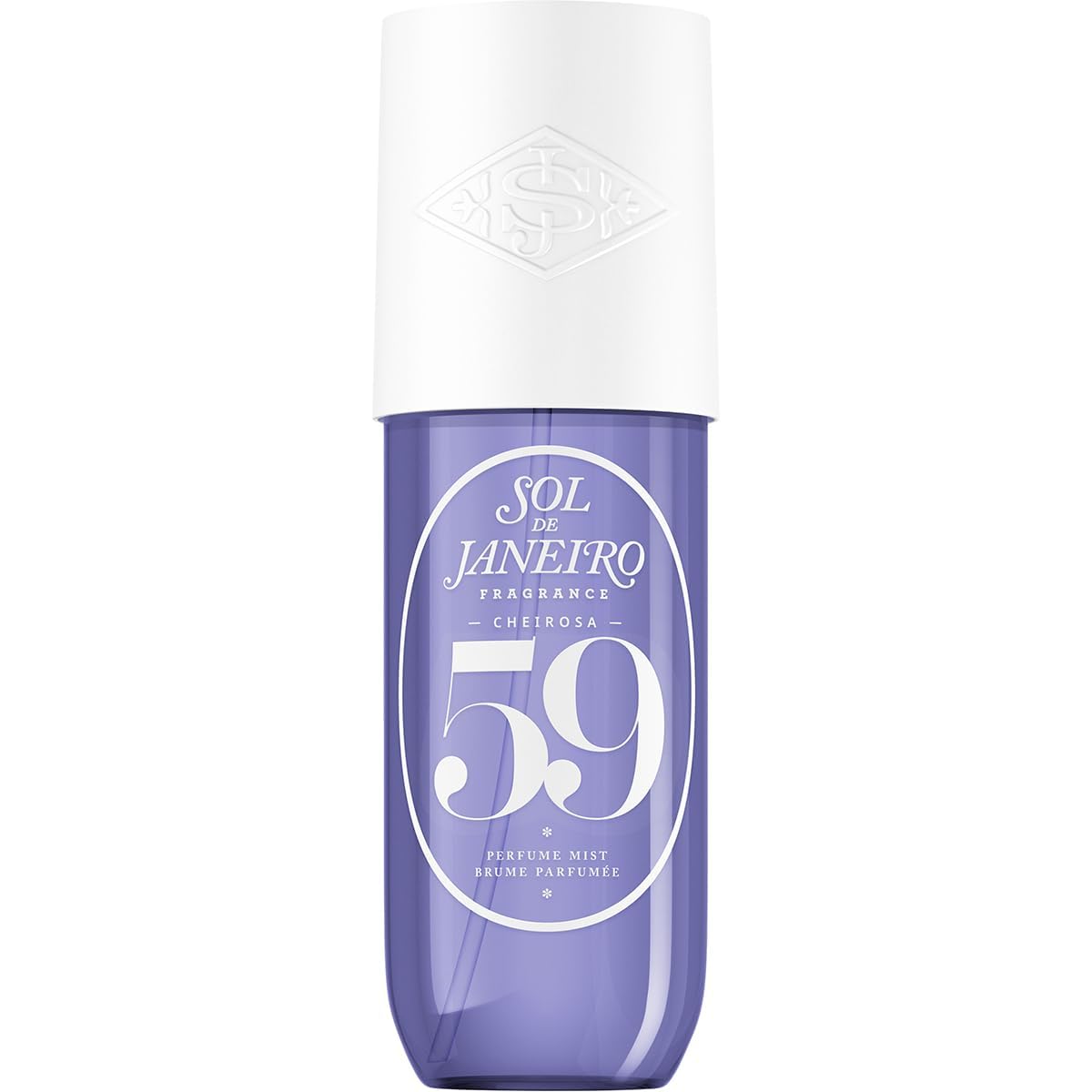 Sol de Janeiro Cheirosa 59 bottle on display with vanilla violet sandalwood for warm mood