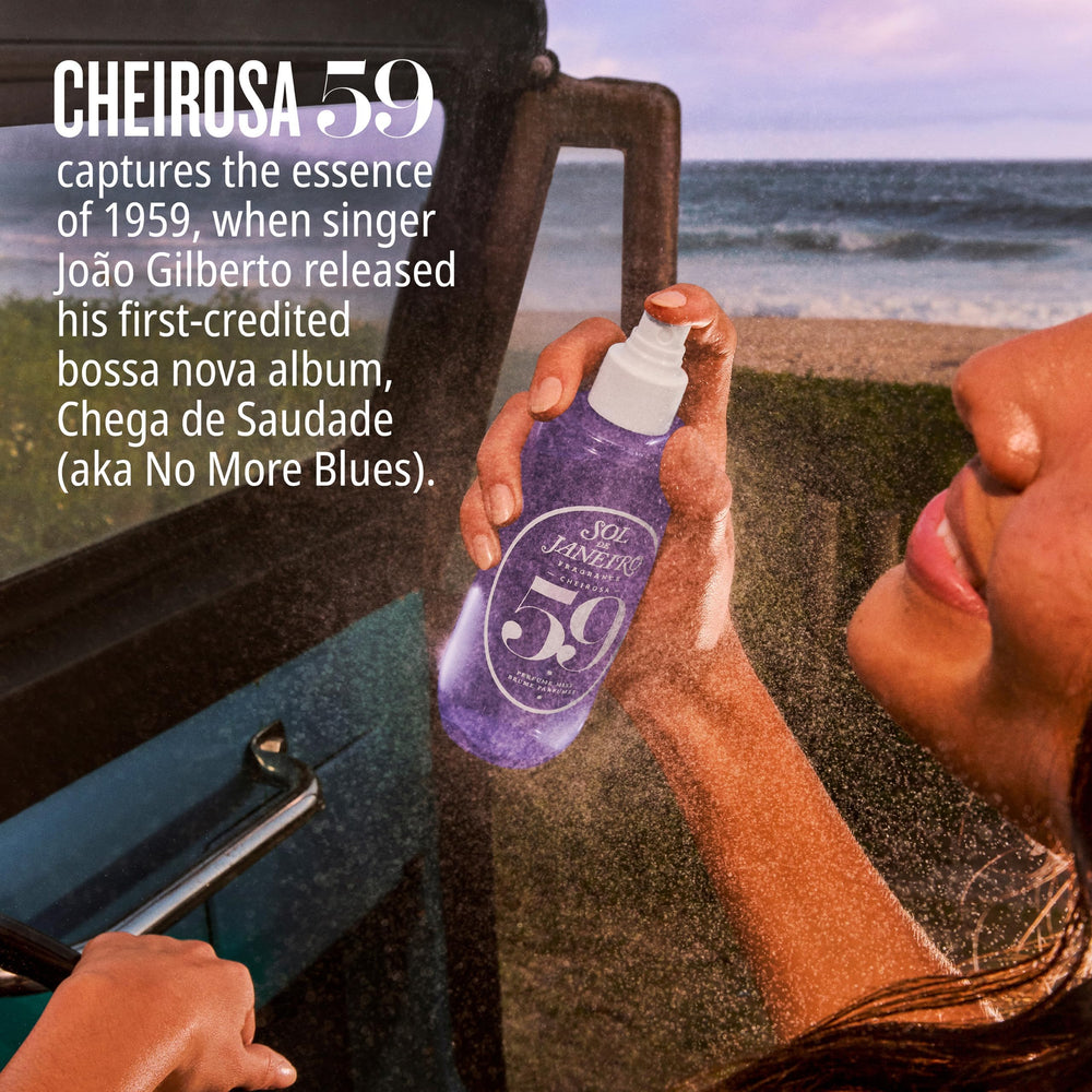 Sol de Janeiro Cheirosa 59 sugared violet note for mood-friendly fragrance.