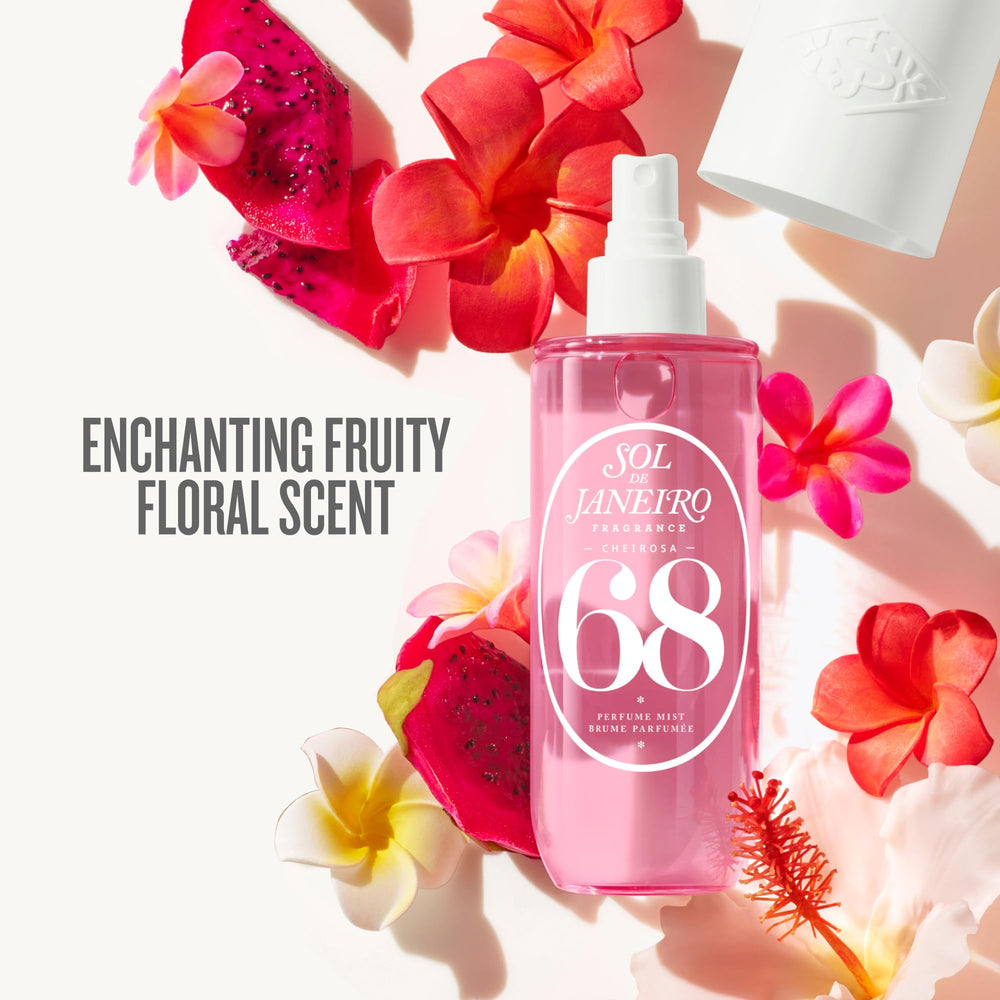 Sol de Janeiro Cheirosa 68 fragrance mist hair-application close-up for post-shower scent