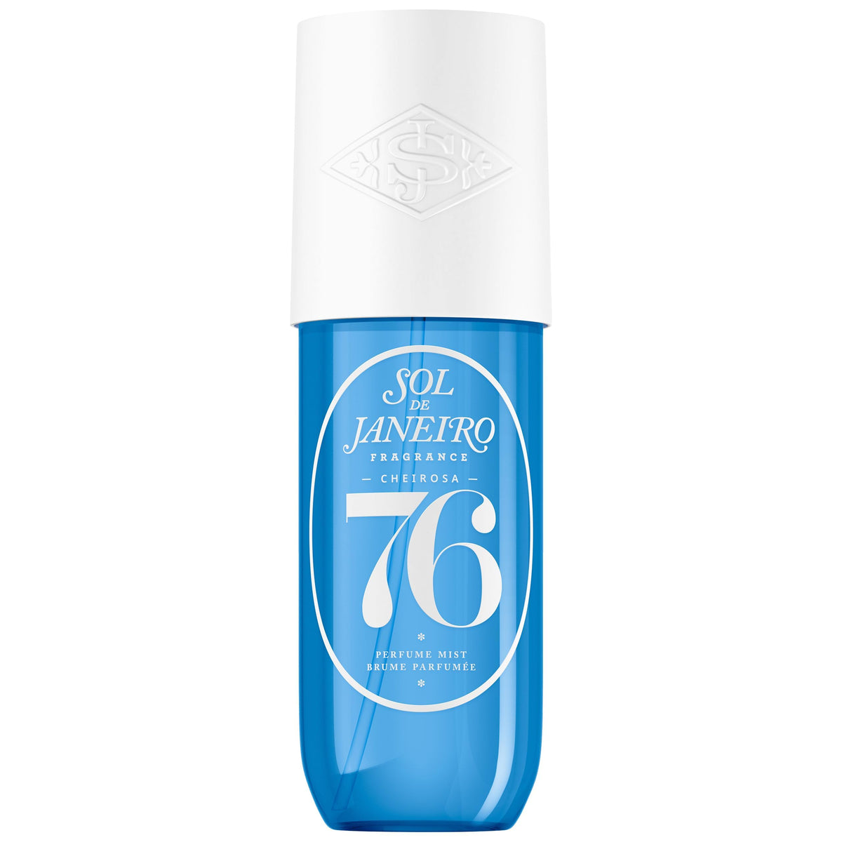 Sol de Janeiro Cheirosa 76 bottle pour highlights premium packaging for on-the-go use.