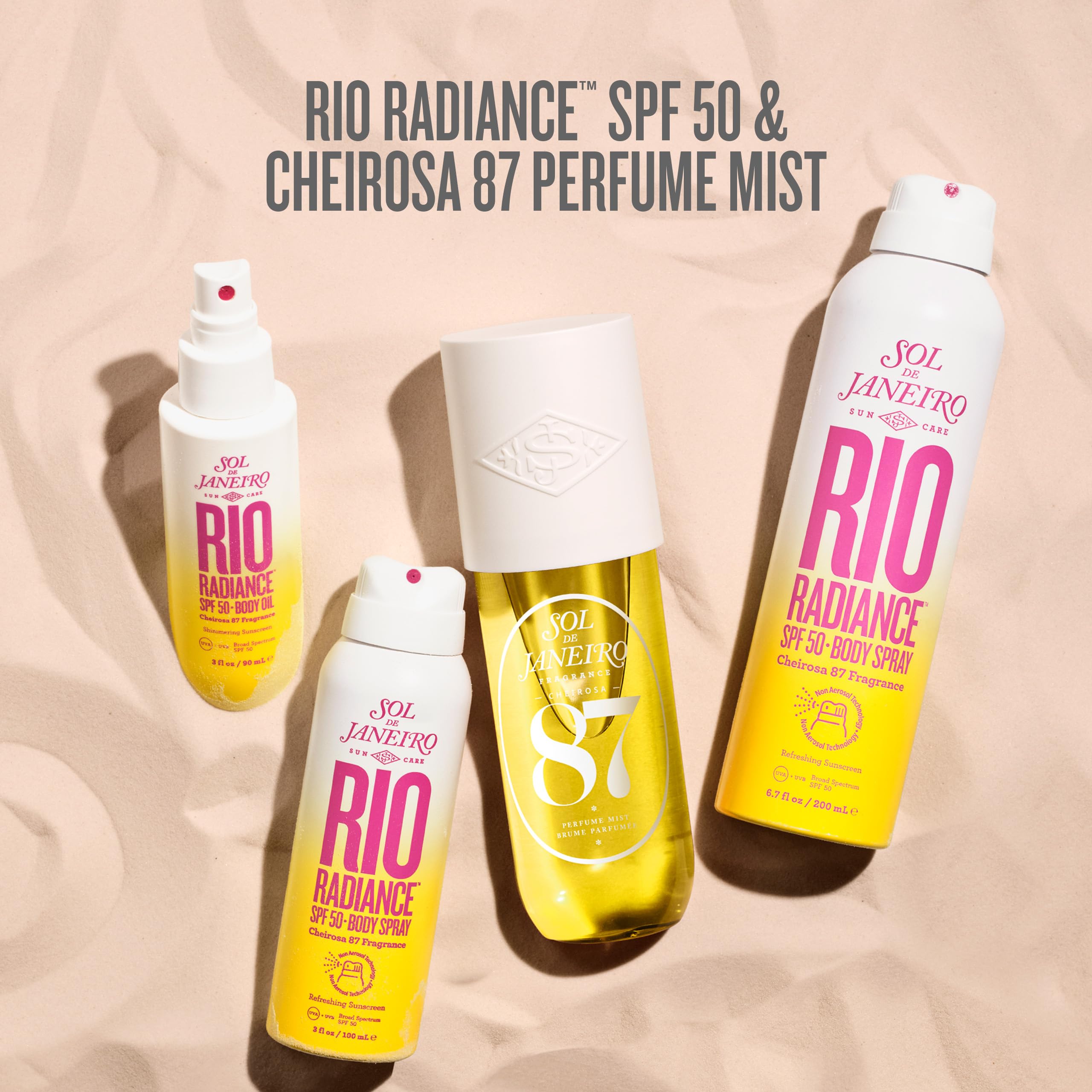 Sol de Janeiro daily body oil glow conveys pampering and routine enhancement.