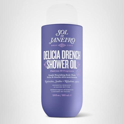 Sol de Janeiro Delicia Drench Shower Oil supports skin barrier with nourishment.