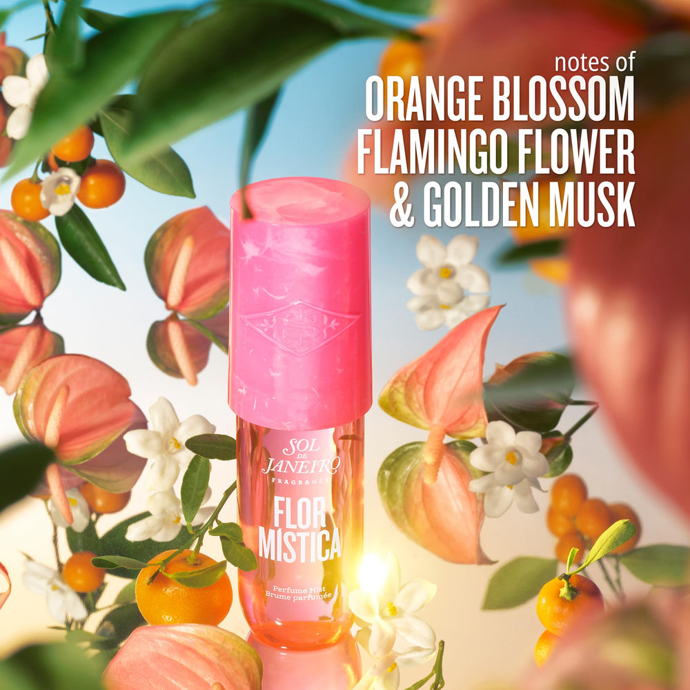 Sol de Janeiro Flor Mistica orange blossom note close-up showcasing bright solar floral vibe