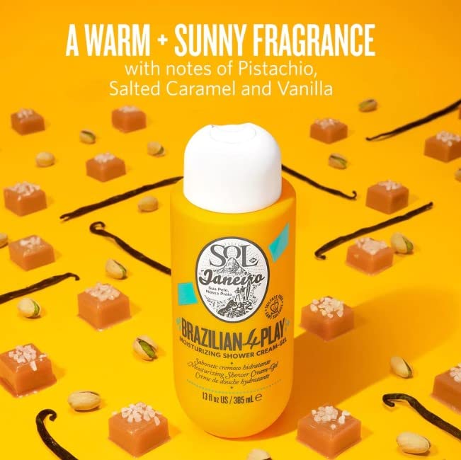 Sol de Janeiro fragrance notes pistachio-vanilla highlight warm gourmand vibe.