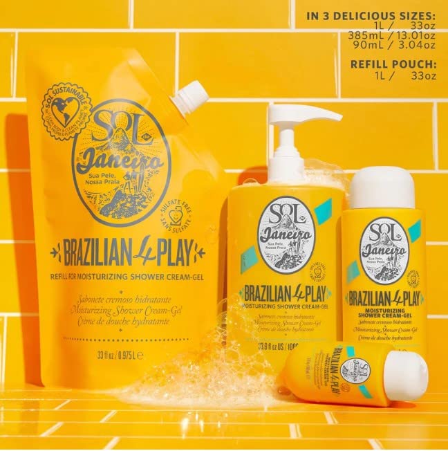 Sol de Janeiro giftable packaging design stands out on countertops.