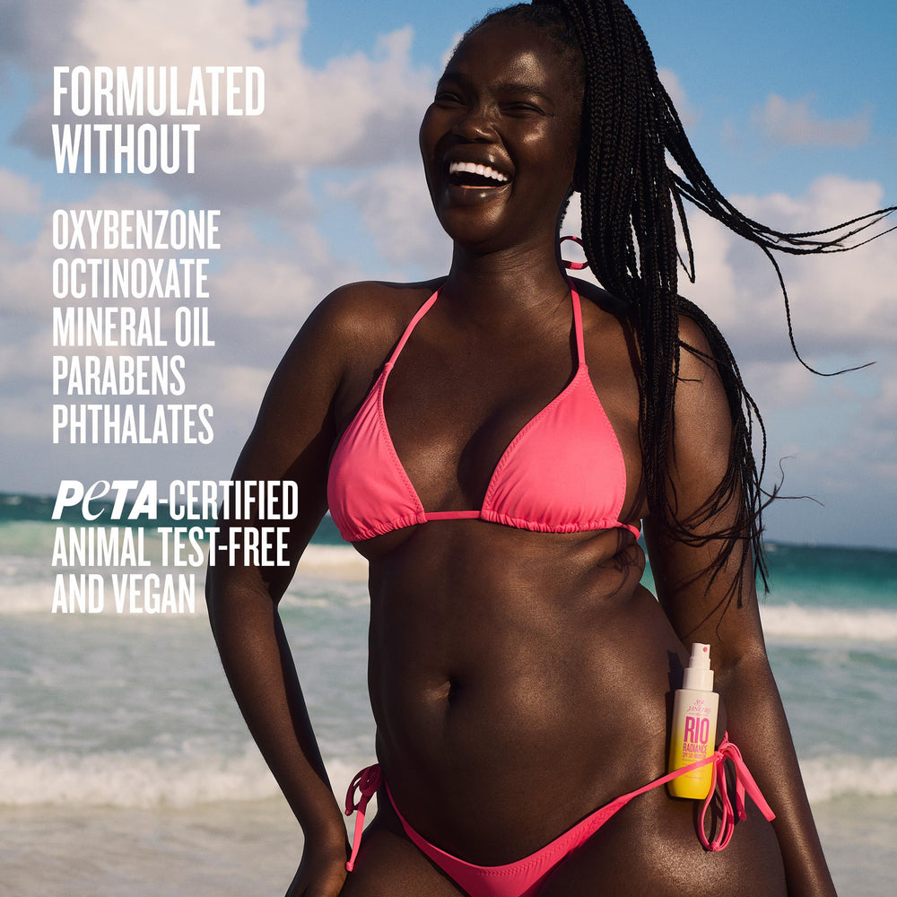 Sol de Janeiro non-greasy texture highlights softening feel on skin.