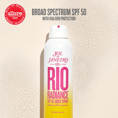Sol de Janeiro Rio Radiance misting on arm for easy sun protection