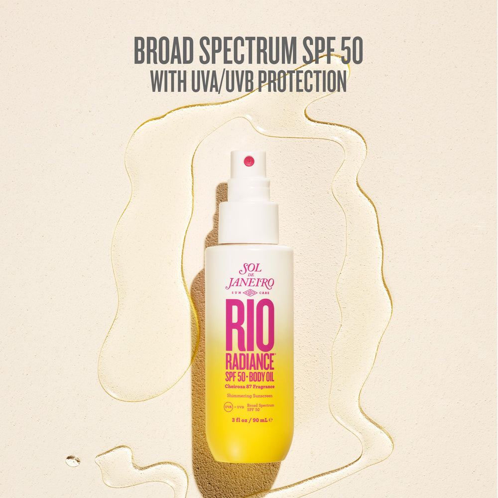 Sol de Janeiro Rio Radiance shimmering glow showcases golden mica for sun-kissed radiance.
