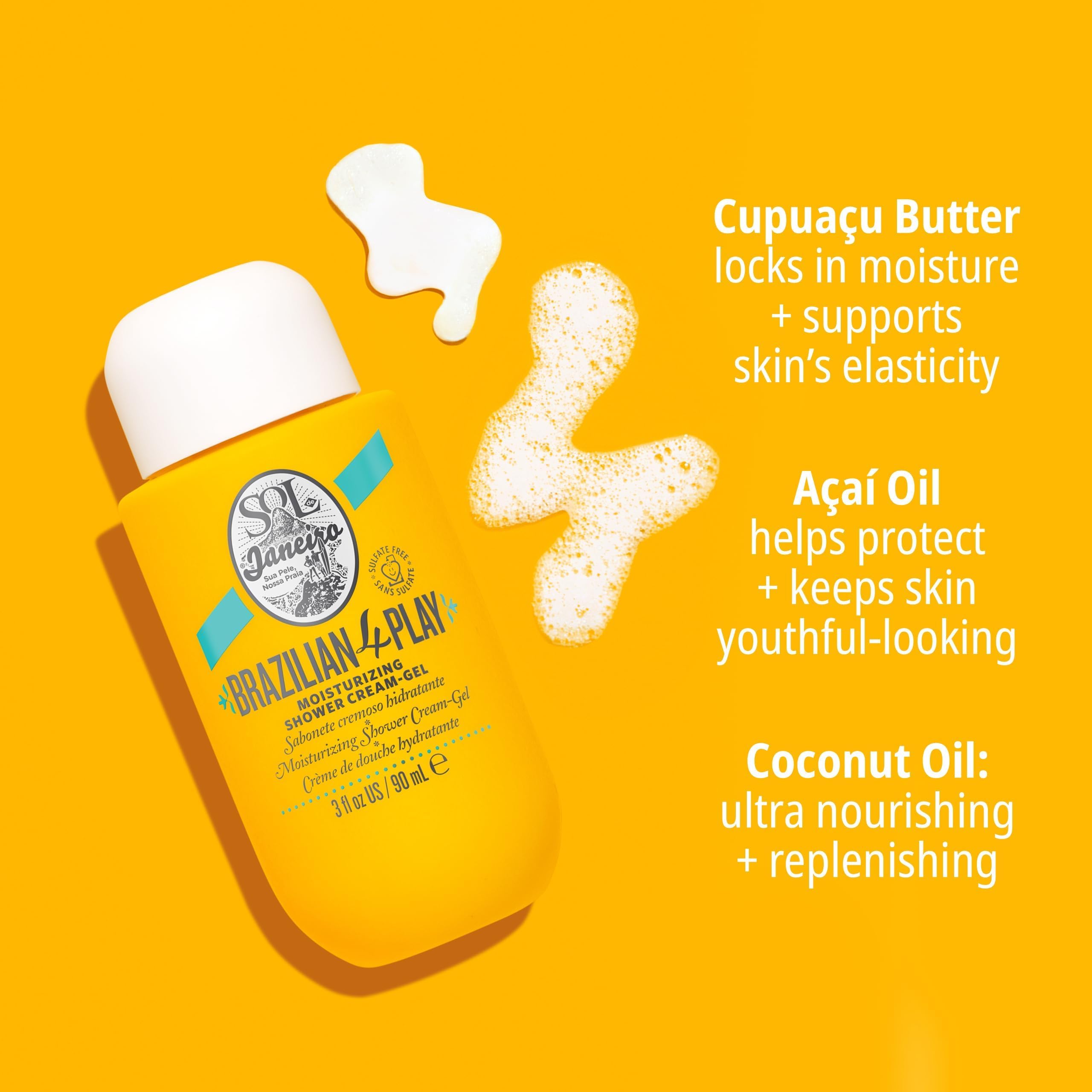 Sol de Janeiro sulfate-free color-safe shampoo bottle preserves vibrancy during daily washes.