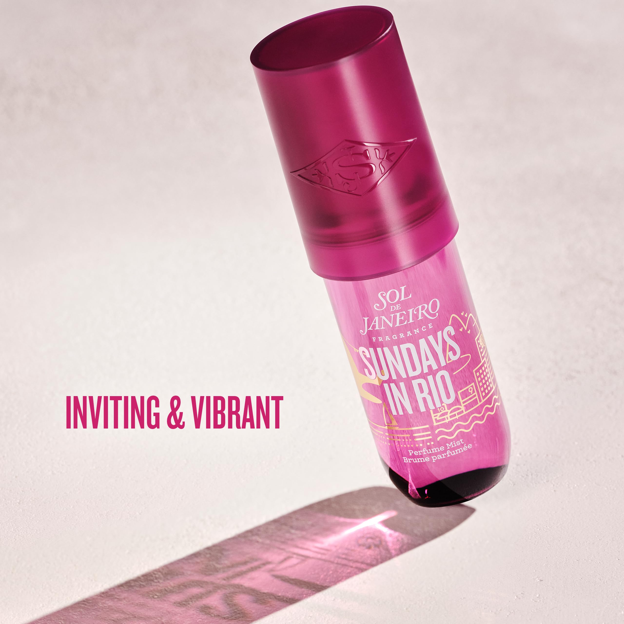 Sol de Janeiro Sundays in Rio close up reveals pink pepper vanilla notes for a vibrant mood.