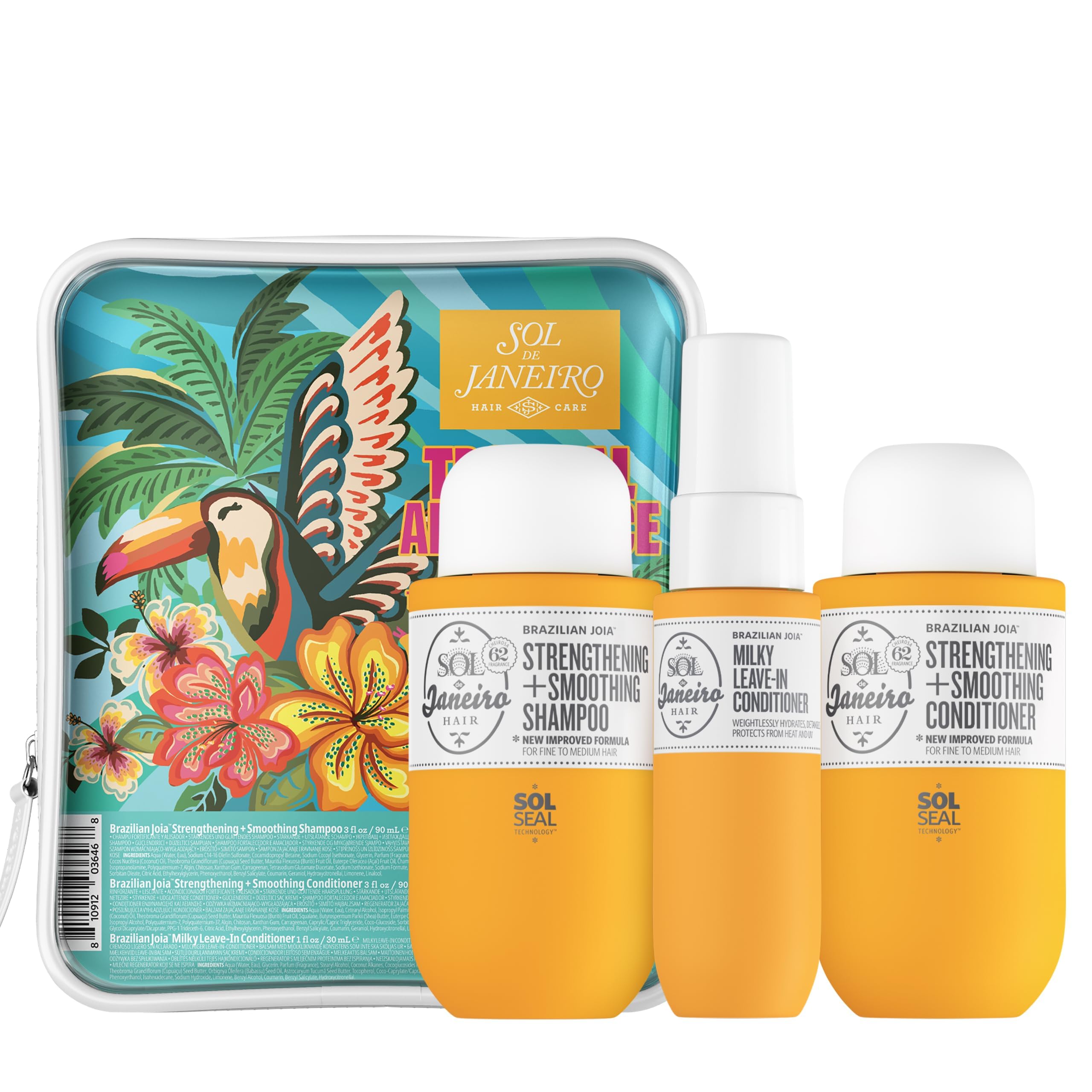 Sol de Janeiro Tropical Abundance Milky Leave-In Conditioner spray—detangles and protects against heat.
