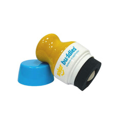 Solar Buddies sunscreen applicator blue kid-friendly design enables quick coverage.