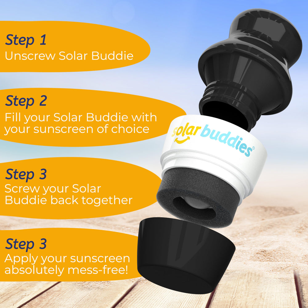 Solar Buddies Sunscreen Applicator Green travel size fits carry-on bags.