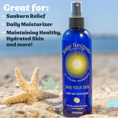 Solar Recover mist dispense shows lightweight, refreshing application for quick hydration.