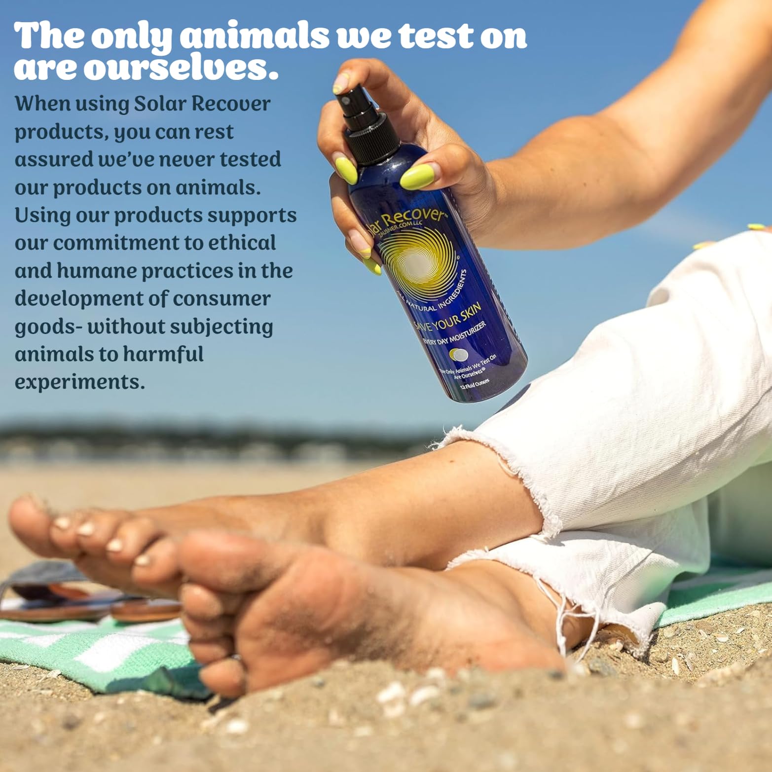 Solar Recover product shows a non-greasy finish on skin.