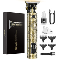 Solati cordless hair clippers with LCD display show battery levels for easy grooming