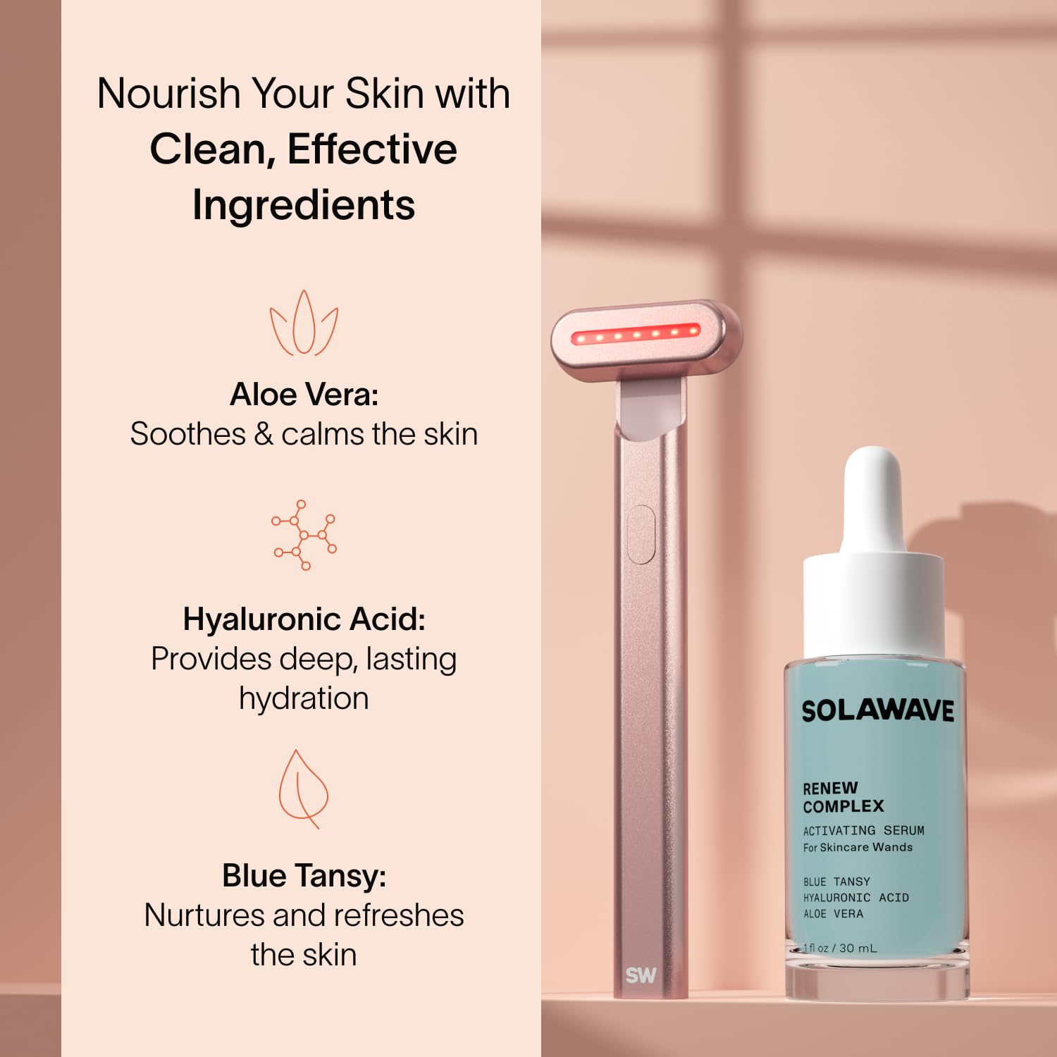 Solawave 3-minute radiance boost delivers quick warmth and glow.