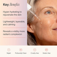 Solawave serum drops on damp skin providing hydration boost