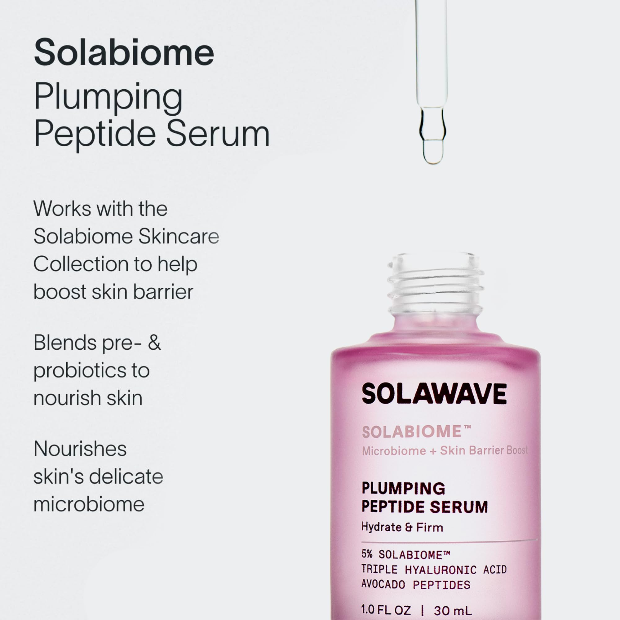Solawave Plumping Peptide Serum swirl visualizing triple hyaluronic acid action