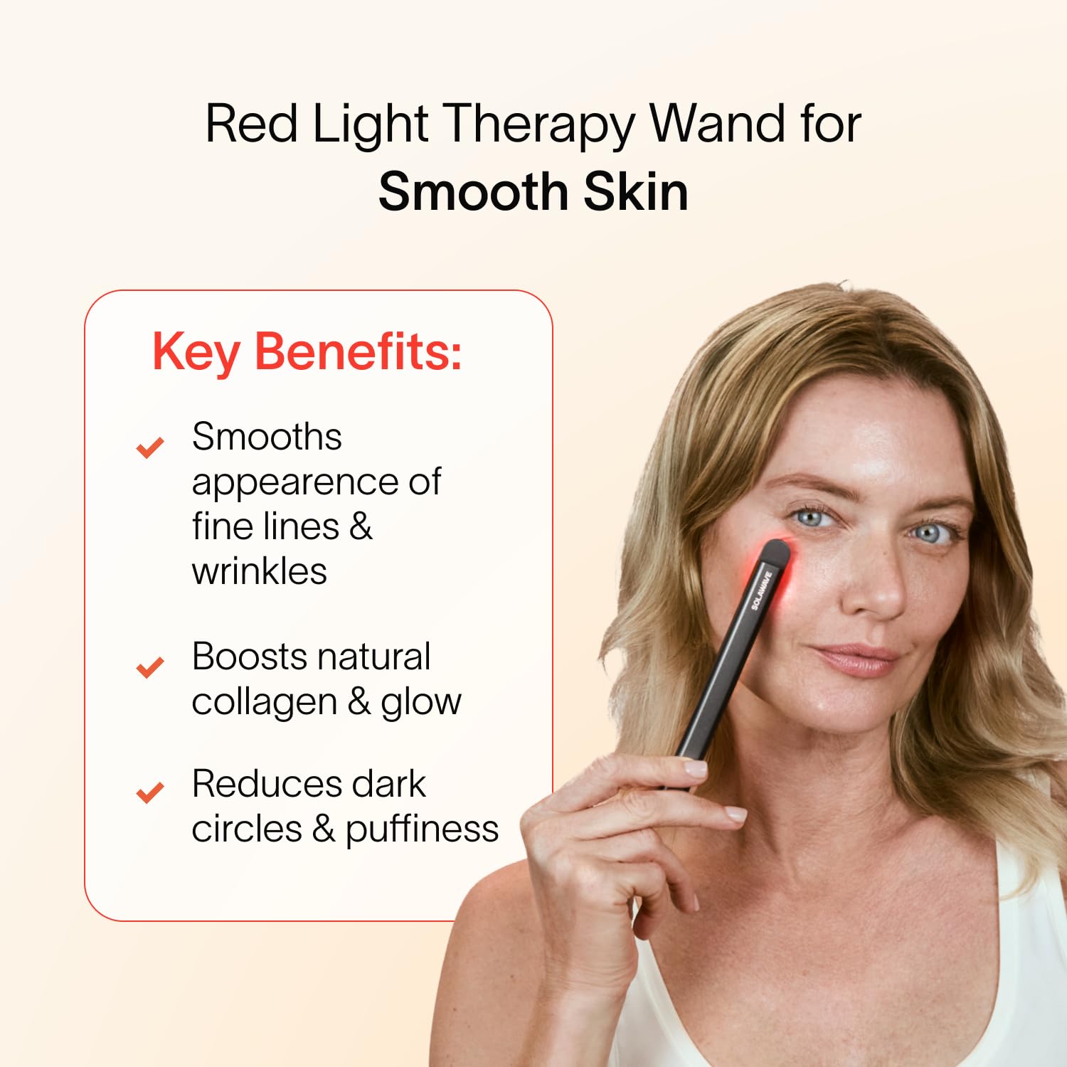 Solawave Renew Complex Activation Serum bottle highlighting premium anti-aging formula on a vanity.