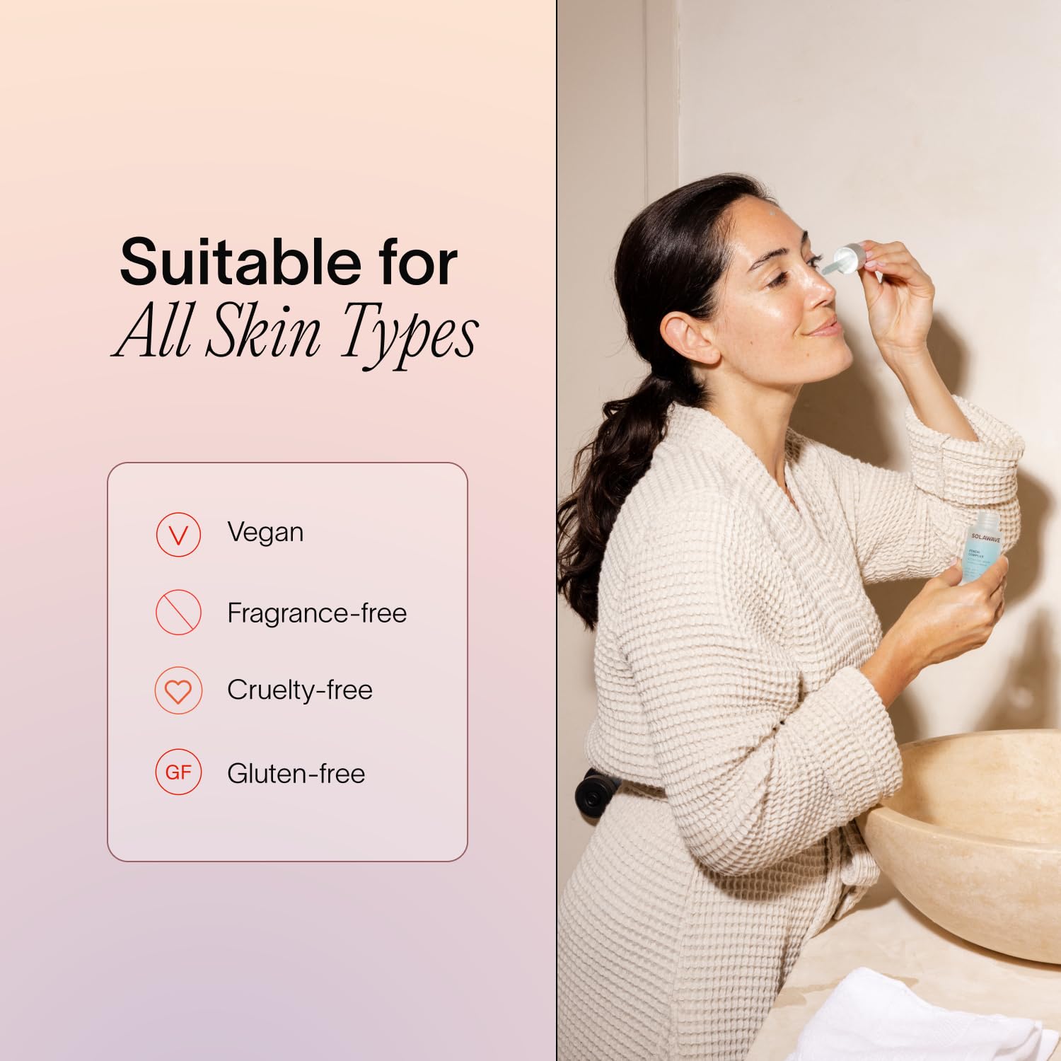 Solawave Renew Serum texture swirl demonstrates easy absorption and hydration