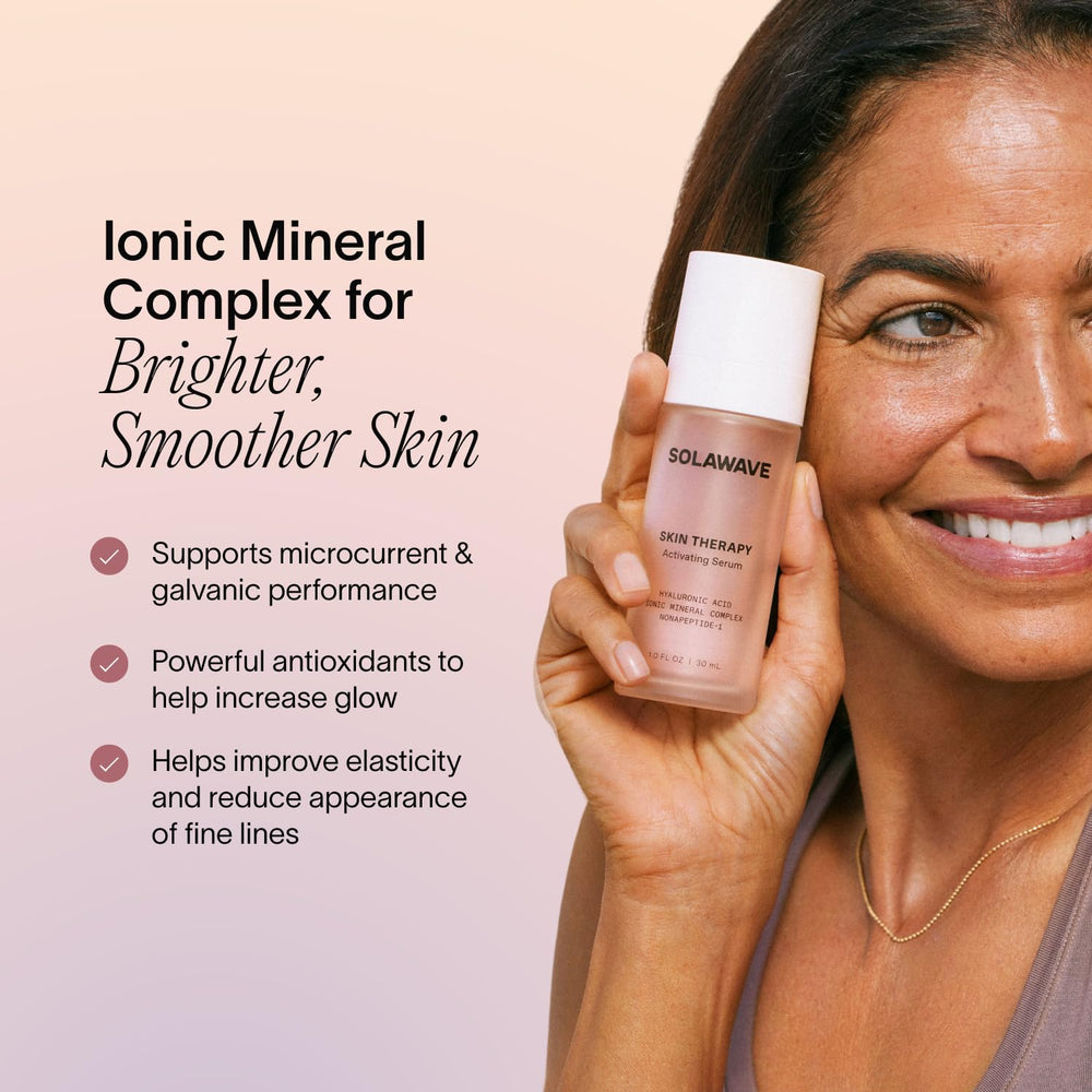 Solawave under makeup friendly serum works well with makeup layers after wand use.