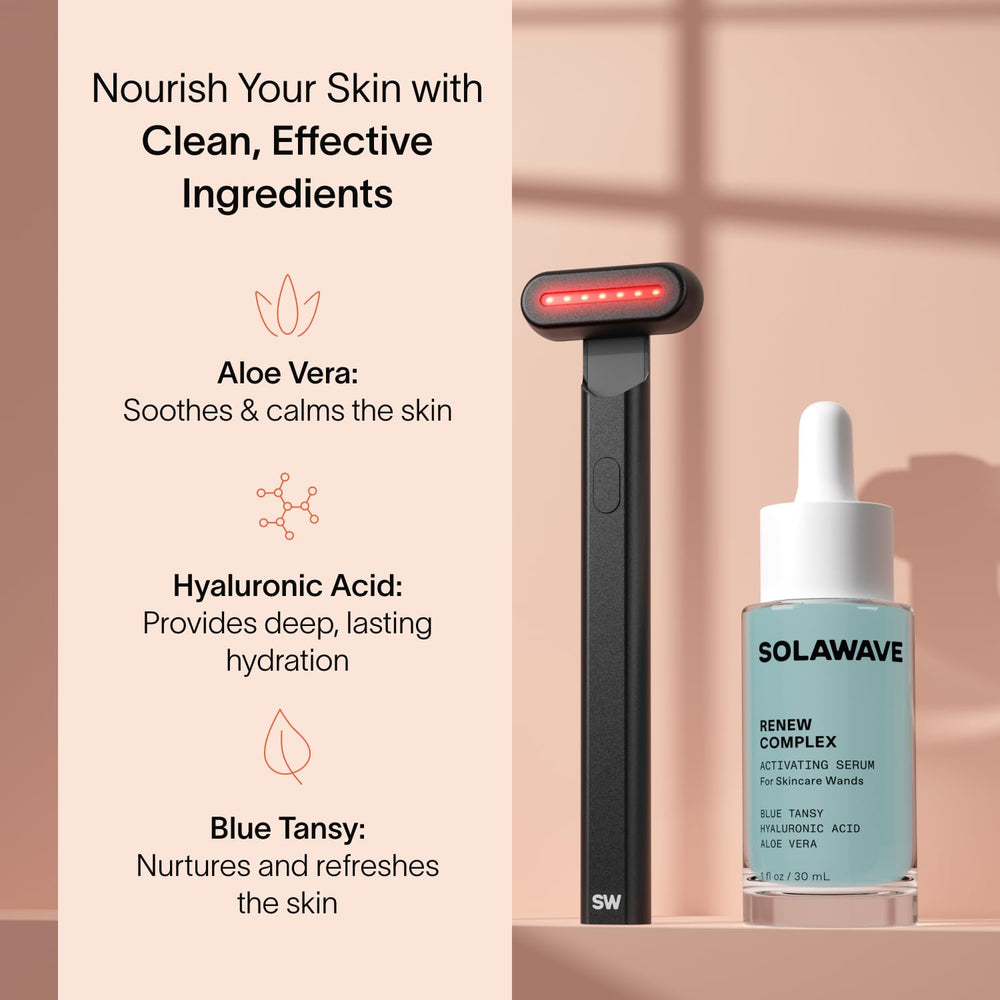 Solawave Radiant Renewal Wand providing therapeutic warmth to improve comfort during treatment.