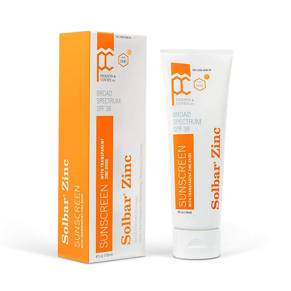 Solbar sunscreen zinc unscented transparent cream tube ready for daily application.