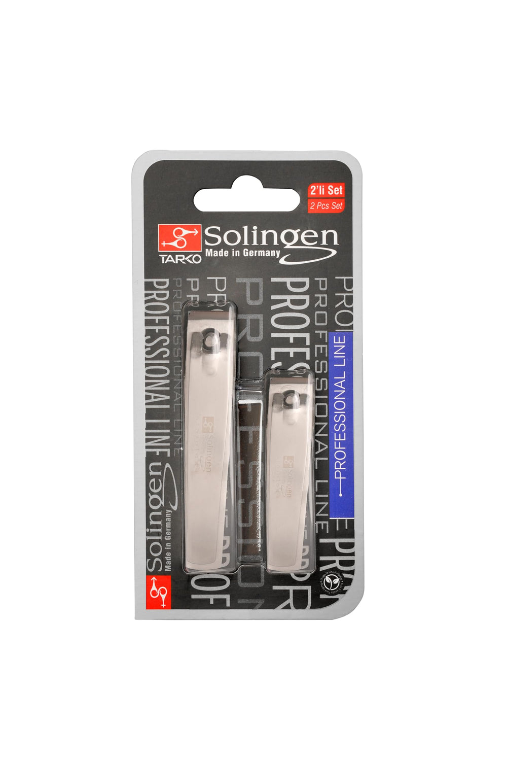 Solingen nail-clippers two-pack on table showing ergonomic grip.