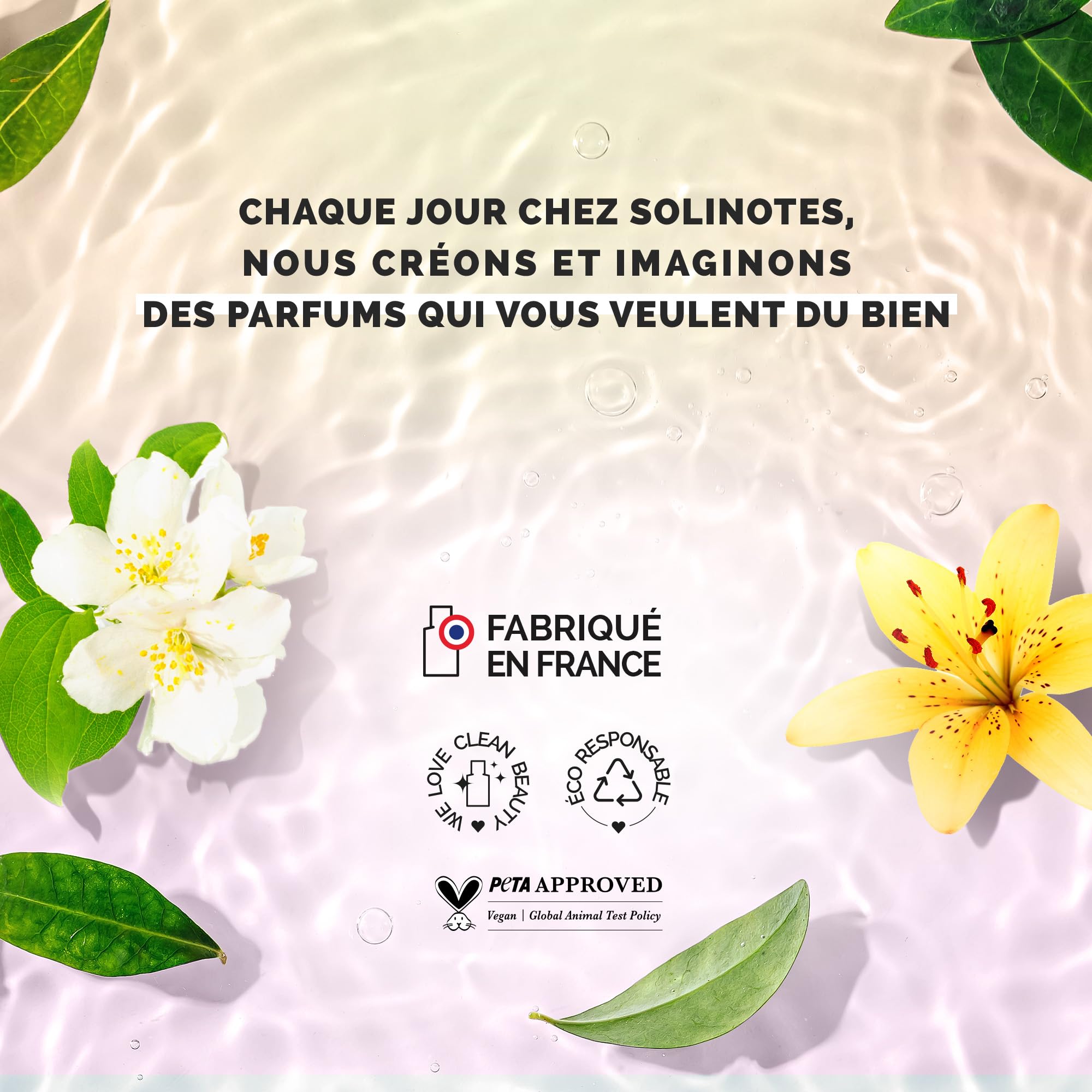 Solinotes Jasmine Flower made-in-France stamp signals premium craftsmanship