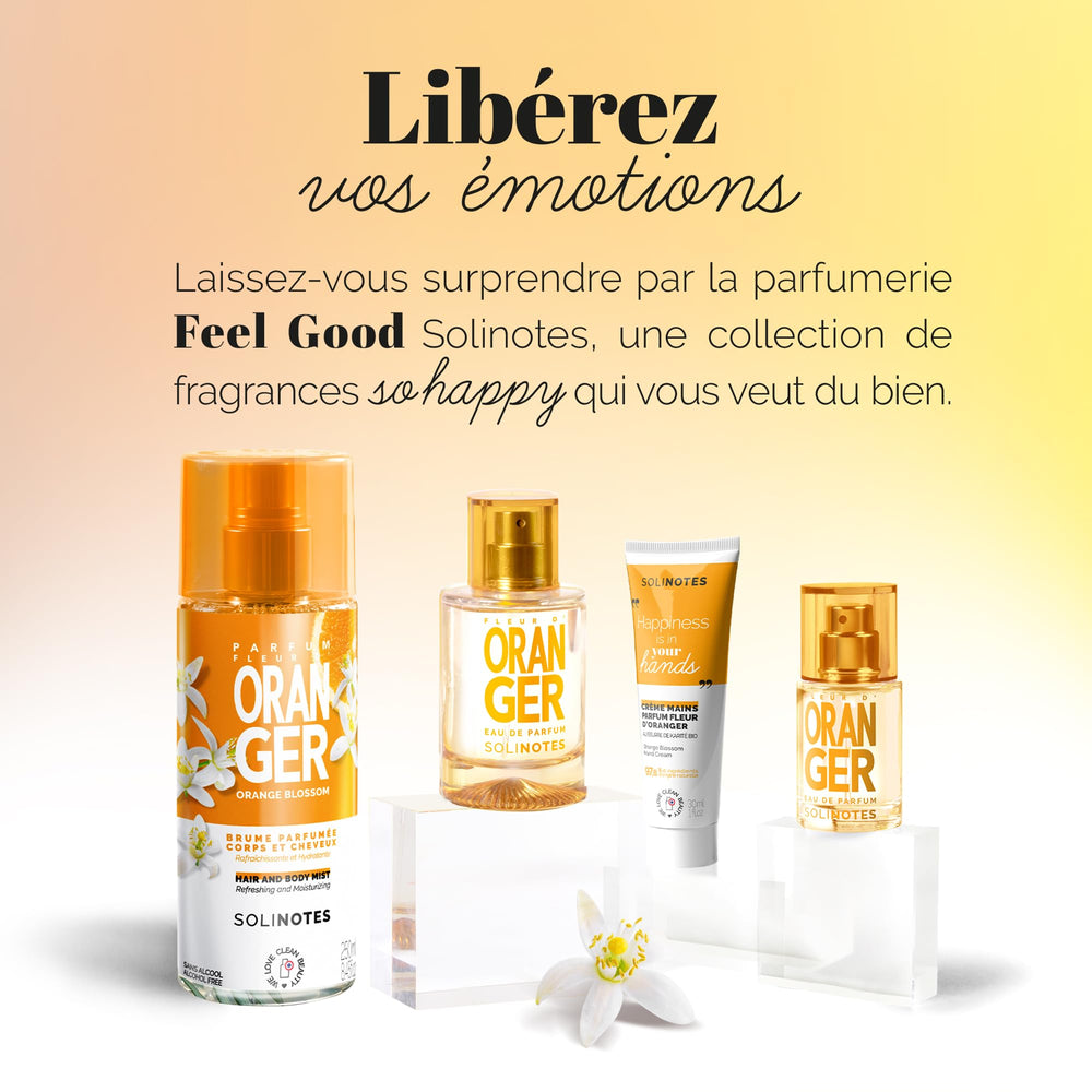 Solinotes Orange Blossom lifestyle shot suggests a relaxing, soothing scent for home use.