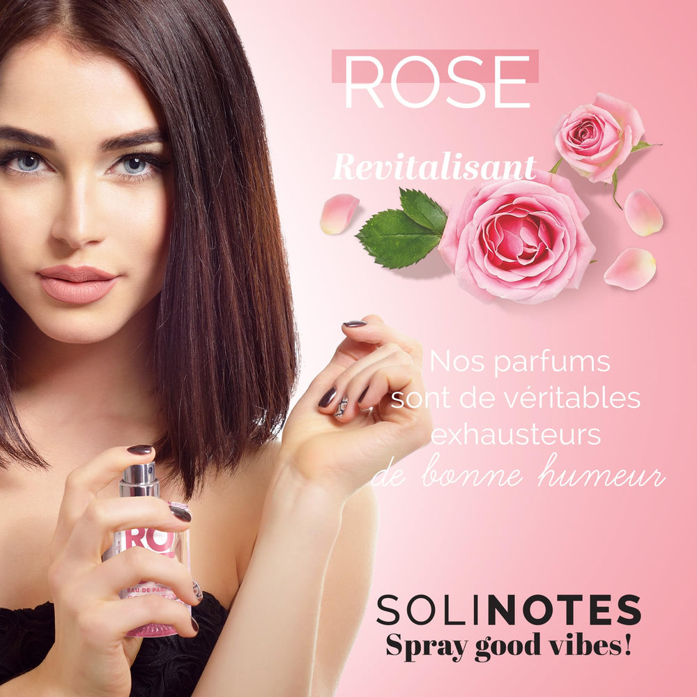 Solinotes Rose lychee bergamot notes close-up reveals fresh top tones.