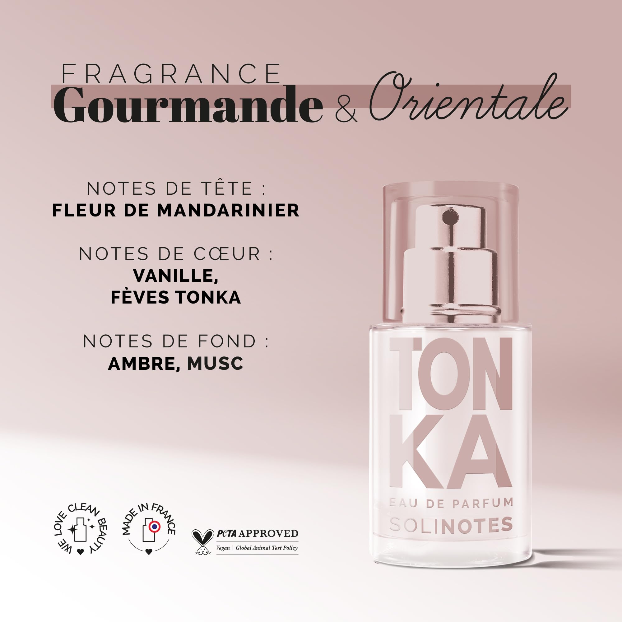 Solinotes Tonka mandarin blossom note highlights citrus freshness ideal for daytime moments.