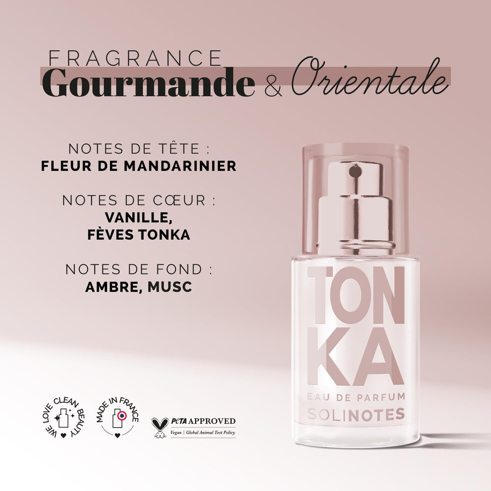 Solinotes Tonka mandarin blossom note highlights citrus freshness ideal for daytime moments.