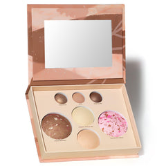 SOLLASY baked makeup palette front shows a complete travel-friendly compact for daily glow