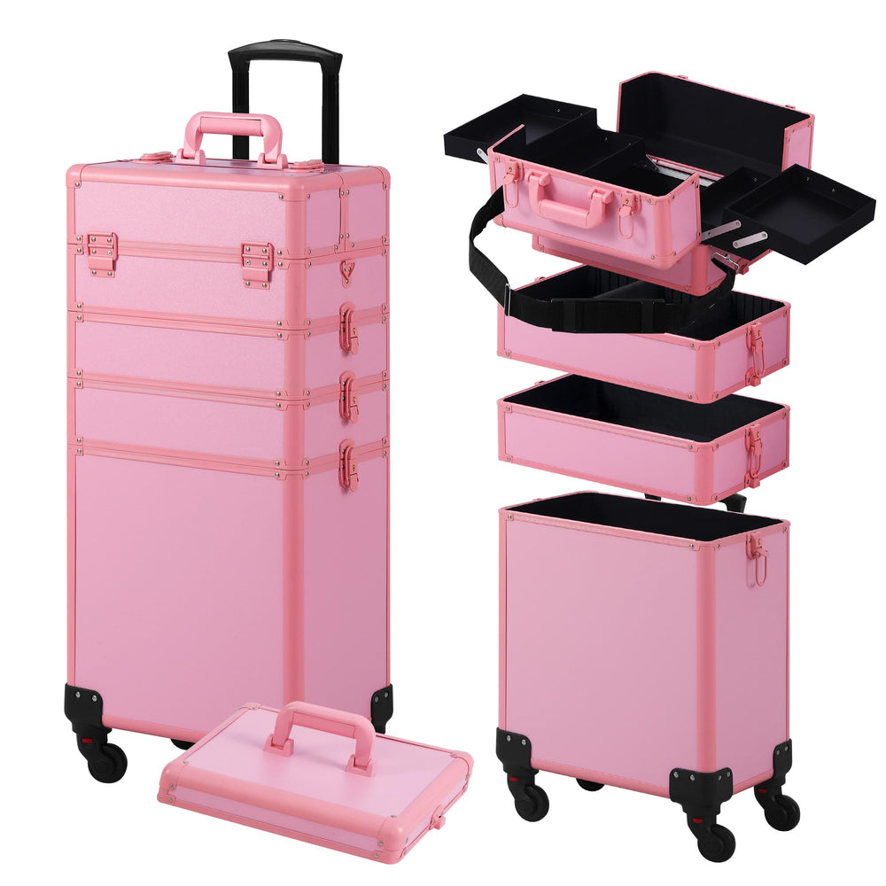 Somduy makeup train case pink professional-use design suits salons.