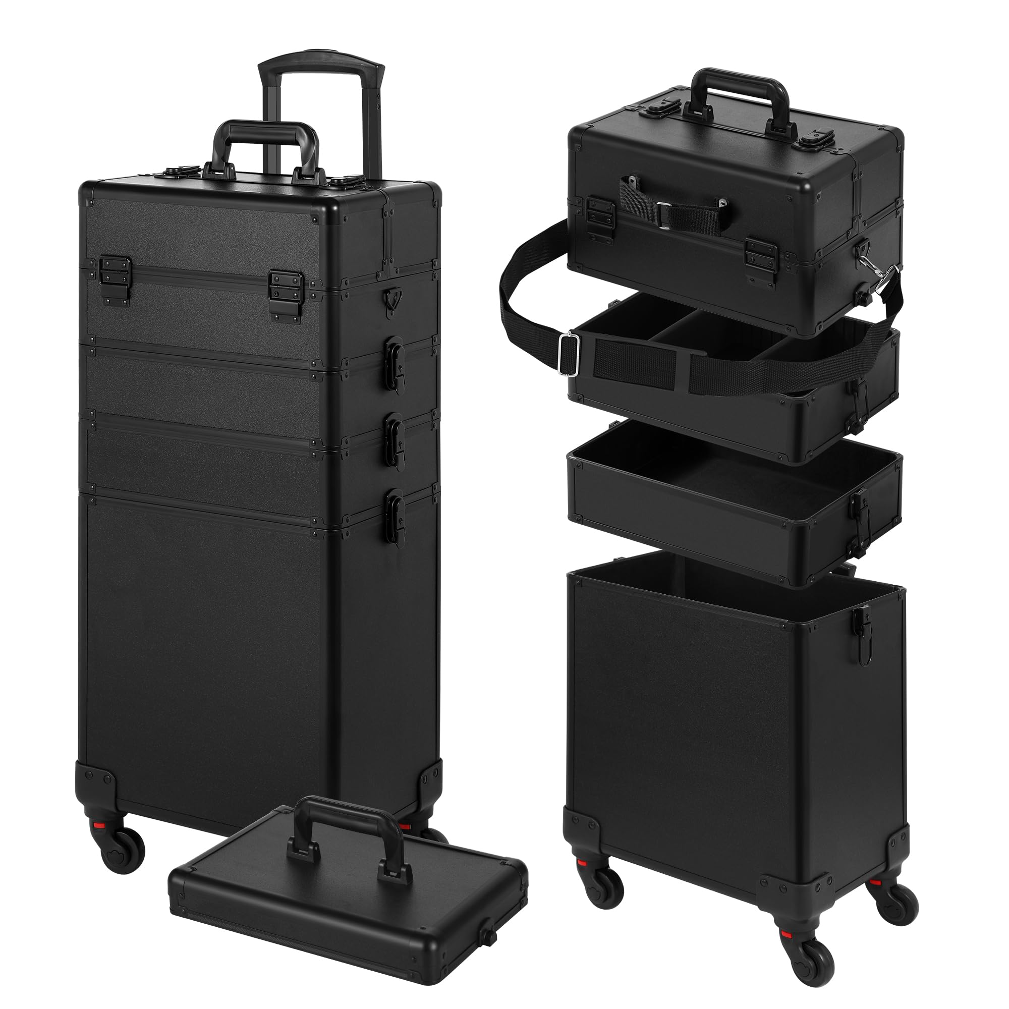 Somduy Rolling Makeup Case front view for easy transport during on-site sessions
