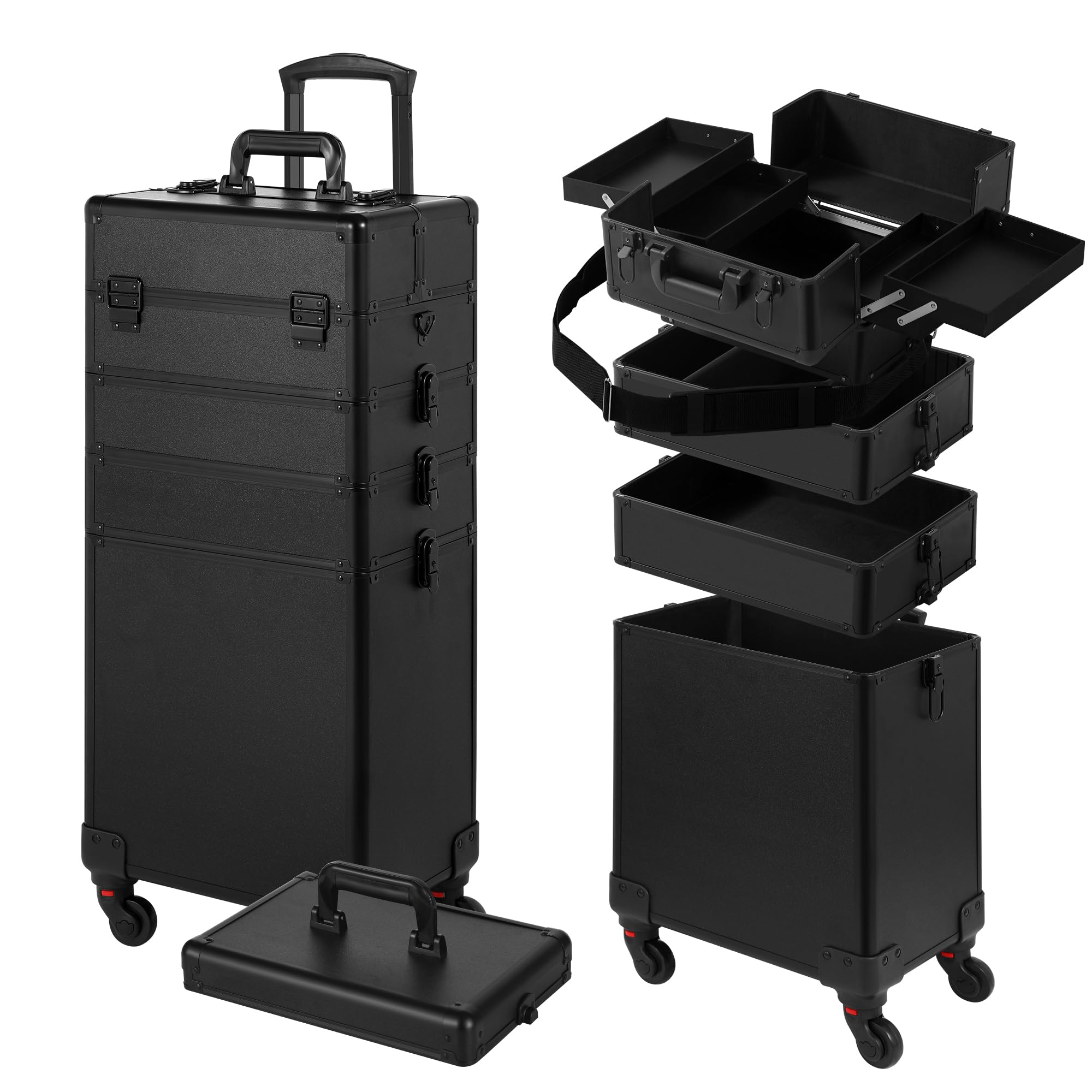 Somduy Rolling Makeup Case material close-up highlights sturdy craftsmanship and premium finish
