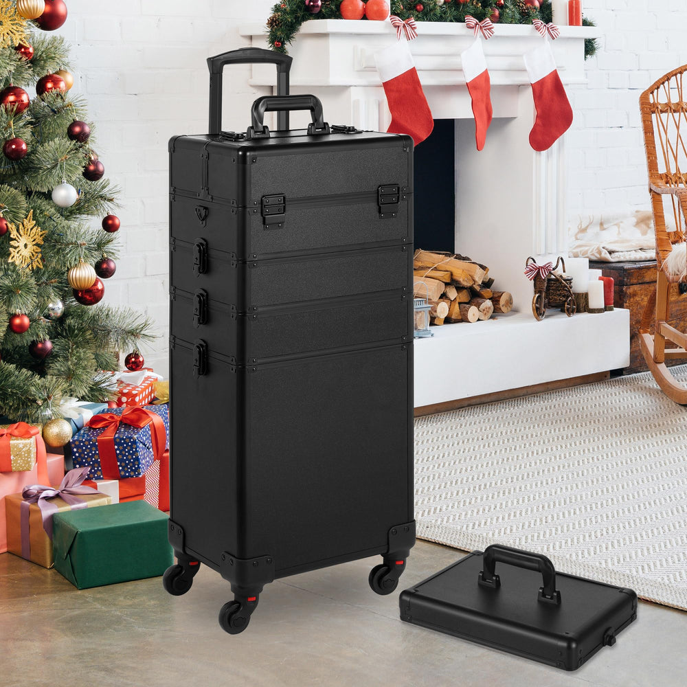 Somduy Rolling Makeup Case telescopic handle supports adjustable height during travel