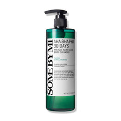 SOME BY MI AHA BHA PHA body cleanser bottle promotes gentle exfoliation for smoother skin.