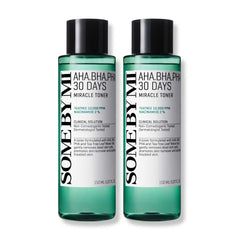 SOME BY MI Miracle Toner bottle close-up highlights exfoliation-ready skin.
