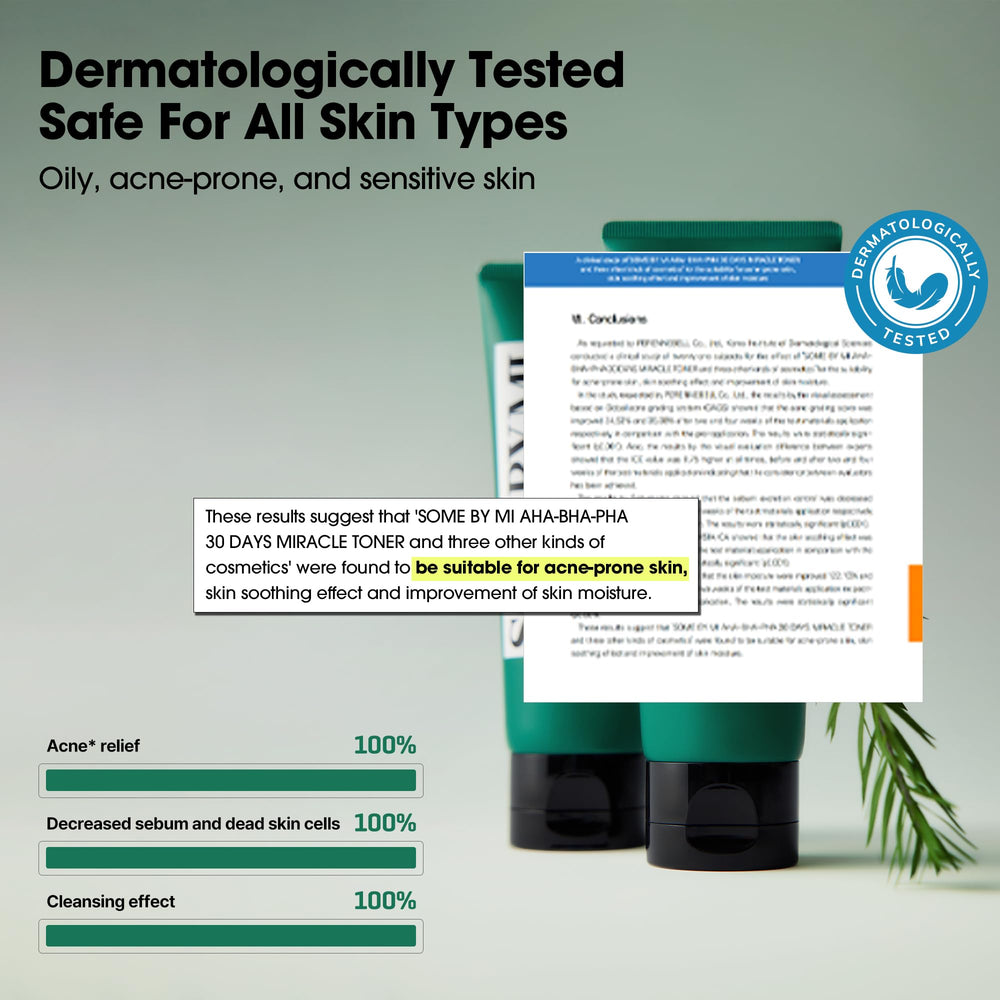 SOME BY MI pore-clearing action visuals suggesting balanced skin.