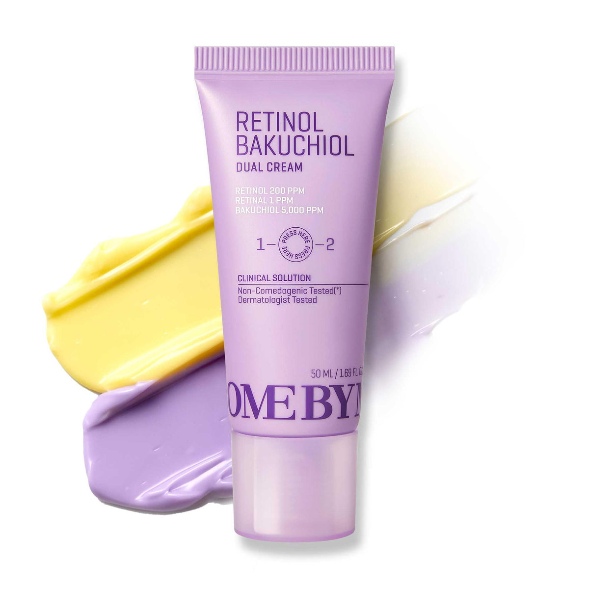 SOME BY MI Retinol Bakuchiol Dual Cream glass jar shows creamy texture supporting skin elasticity.