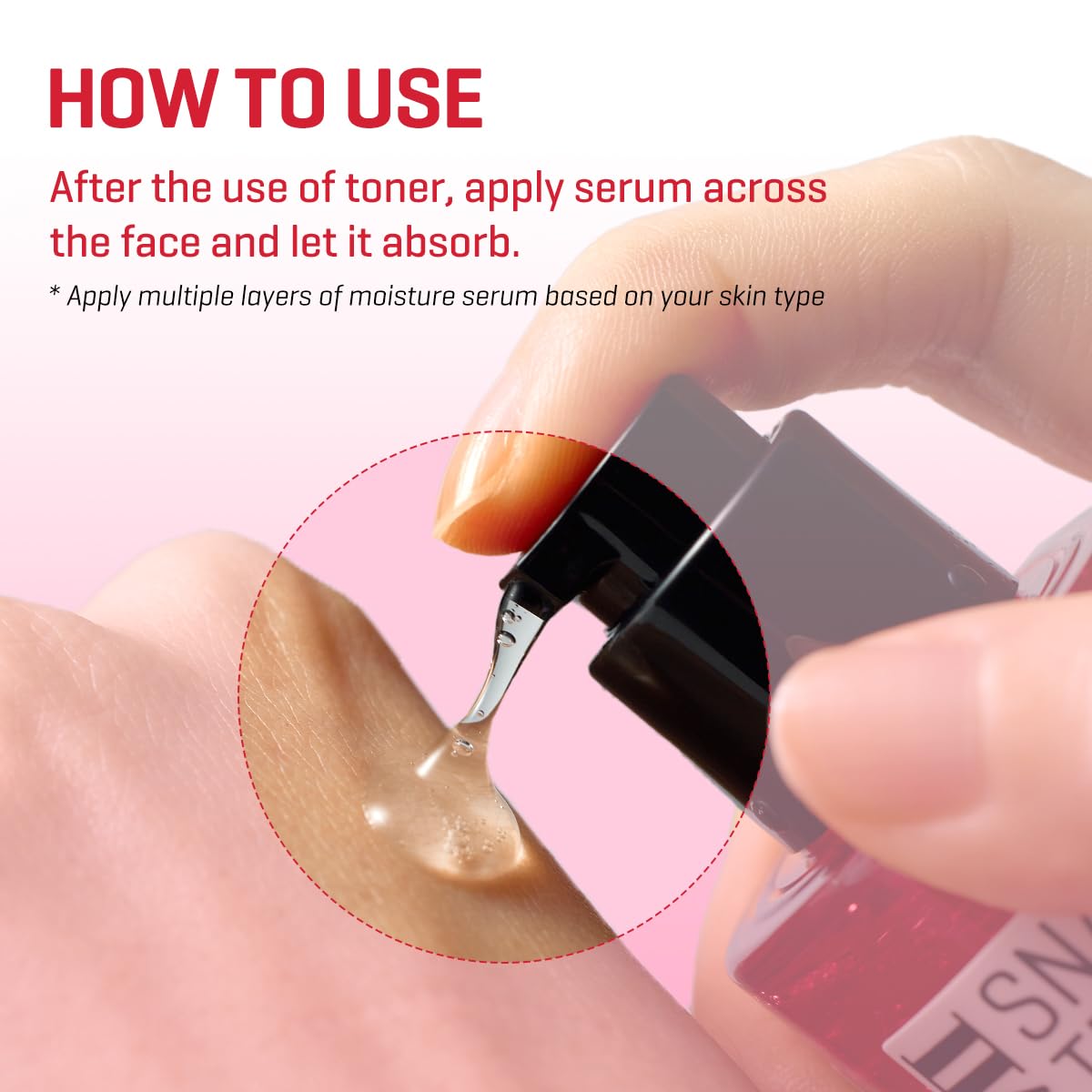 Closeup of the serum pump showing precise application