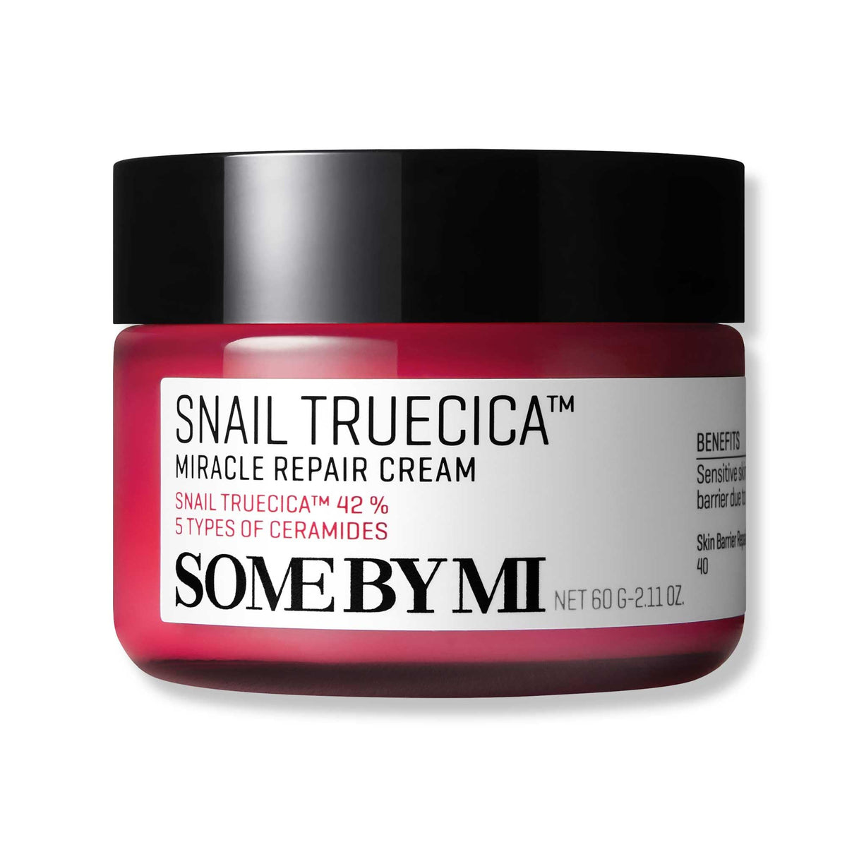SOME BY MI Snail Truecica cream bottle provides soothing daily hydration for sensitive skin.