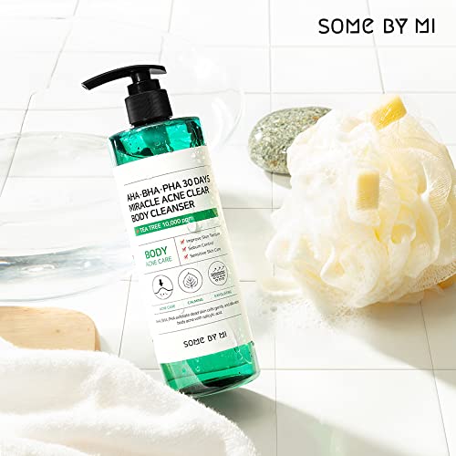 SOME BY MI tea tree leaf extract closeup emphasizes refreshing scent and pore care.